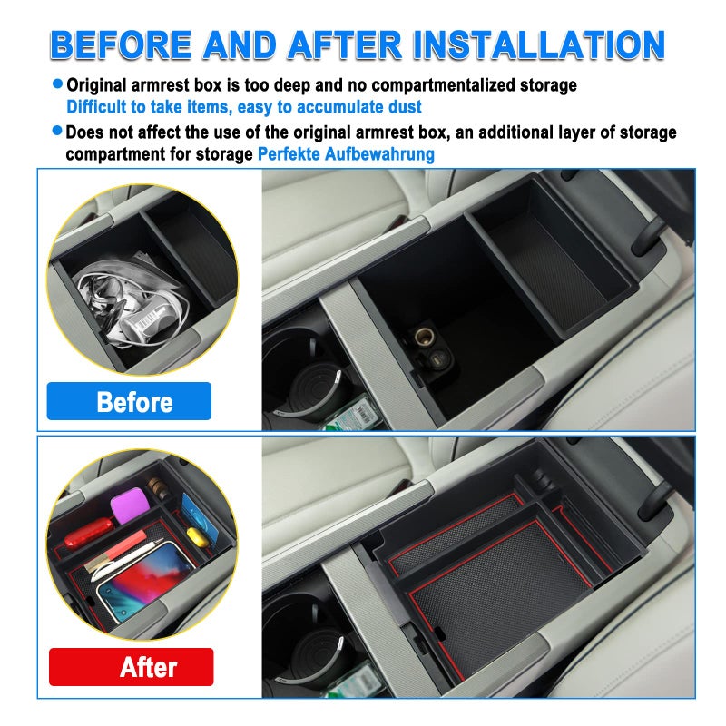 SHAOHAO For 2024 2025 Hyundai Palisade Center Console Organizer Tray for 2023 2024 2025 Hyundai Palisade Accessories SE SEL XRT Limited Calligraphy Armrest Storage Box Insert Tray Palisade 2024 2025 - Image 4